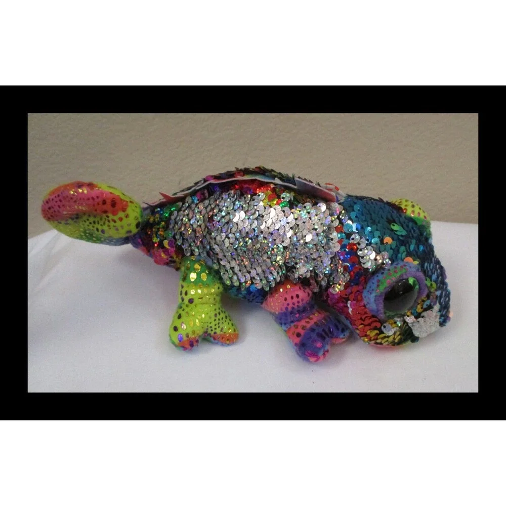 Ty Flippables Karma The Iguana Big Green Glitter Eyes NEW
